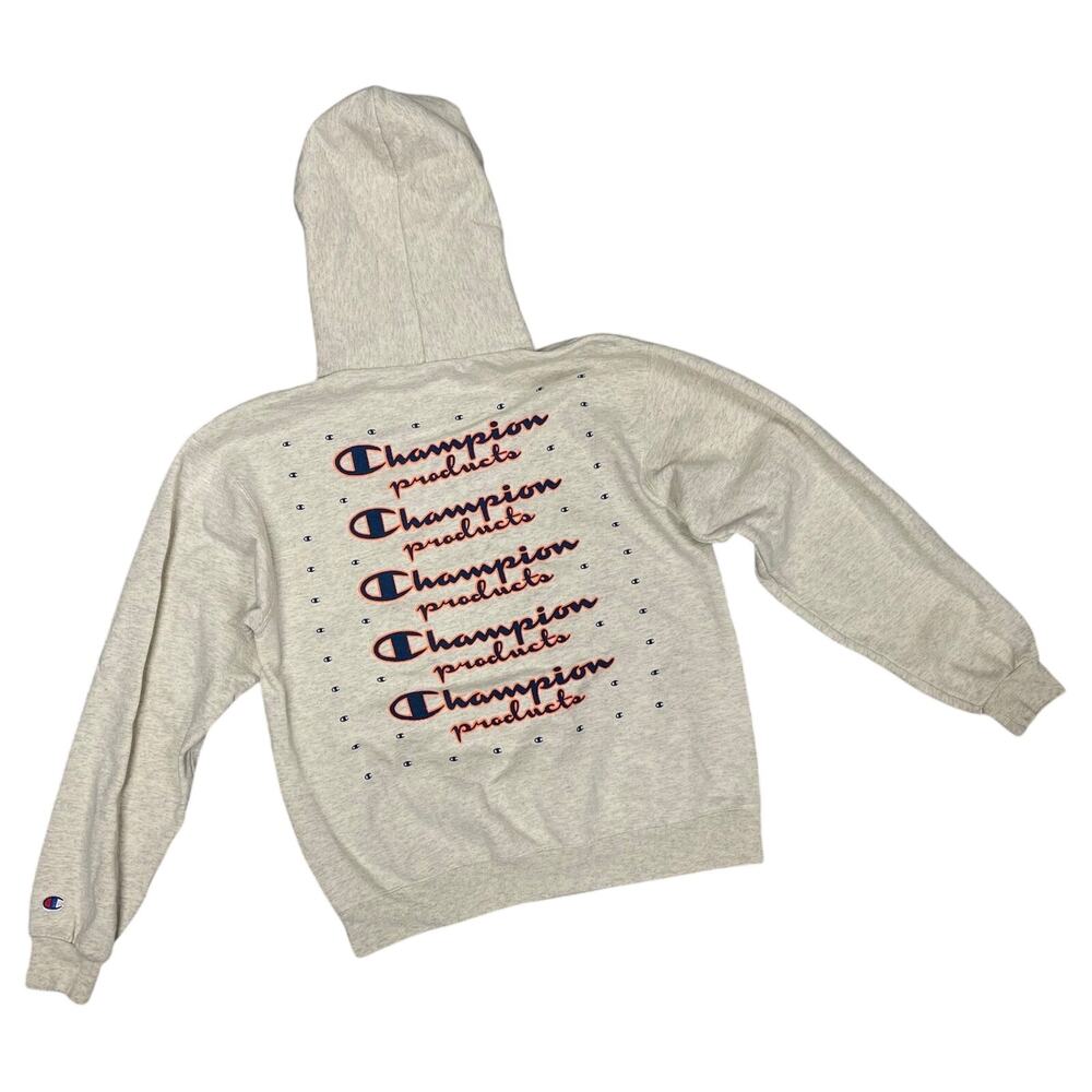 Champion Products Hoodie Pullover Medium Vintage Inspired Marled Gray